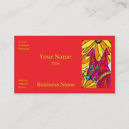 Excited Colorful Dog Business Cards 名刺 (正面)