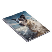 Excited Dog Splashing Waves Notebook ノートブック (右側)