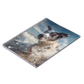Excited Dog Splashing Waves Notebook ノートブック (左側)