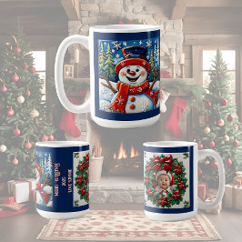 Excited Snowman Christmas Customizable  コーヒーマグカップ