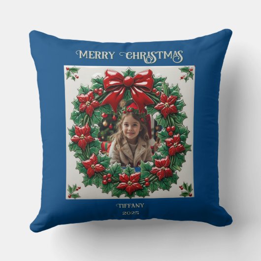 Excited Snowman Throw Pillow クッション (裏面)