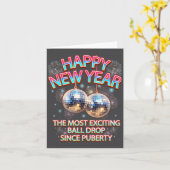 Exciting Ball Drop Since-puberty Happy New Year Di カード (黄色い花)