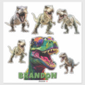 Exciting Dinosaur Personalized Name シール (シート)