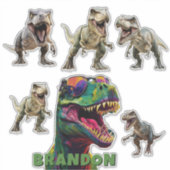 Exciting Dinosaur Personalized Name シール (正面)