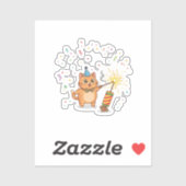 Exciting Firecracker Feline New Year Sparkle  シール (シート)