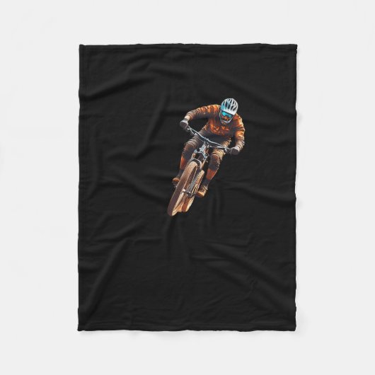 Exciting Mountain Biking Adventure Sports  フリースブランケット (正面)