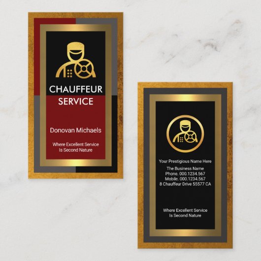 Exclusive Gold Chauffeur's Frame Driver 名刺 (正面/裏面)