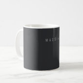 Exclusive Personal Classical Black White Own Name コーヒーマグカップ (正面左)