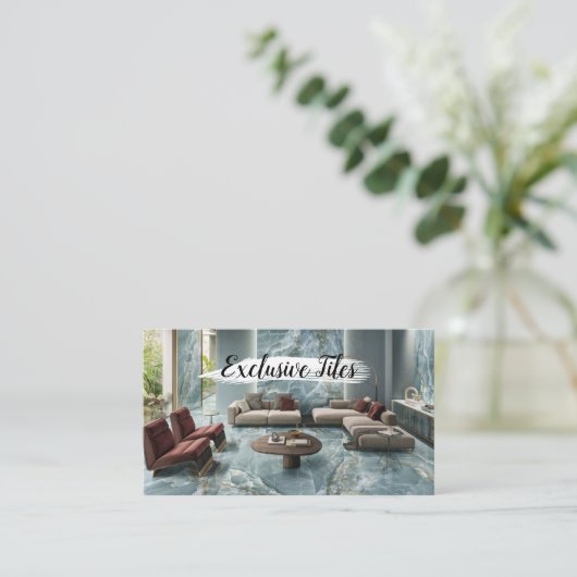 Exclusive Tiles Black Luxury  Natural Materials 名刺 (スタンド正面)