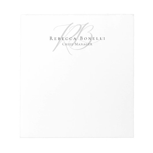 Exclusive Unique Monogram Profile Name ノートパッド (正面)