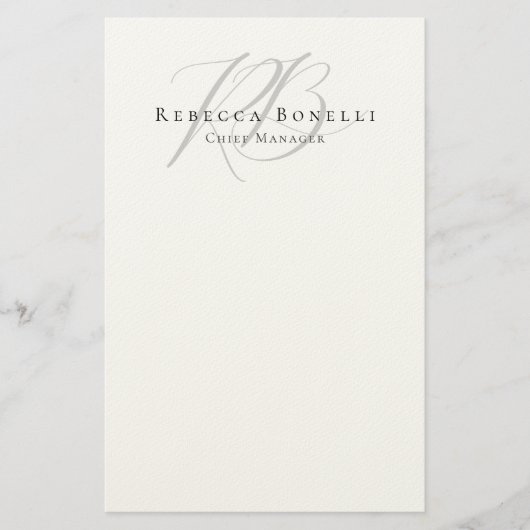 Exclusive Unique Monogram Profile Name 便箋 (正面)