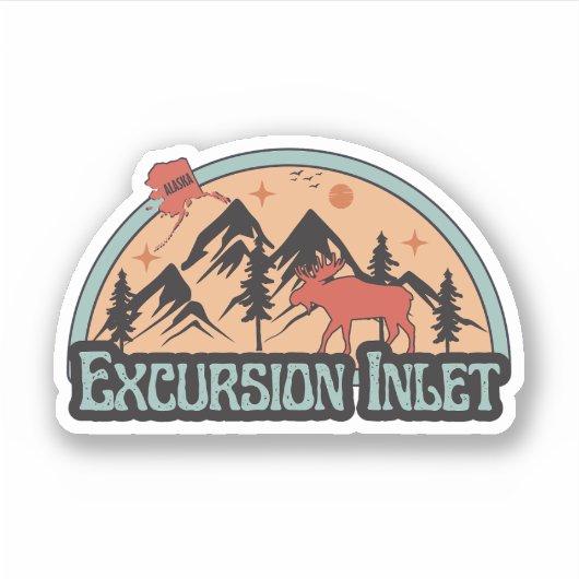 Excursion Inlet、アラスカステッカー シール (正面)