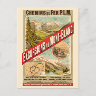 Excursions au Mont-Blanc Vintage Poster 1889 ポストカード