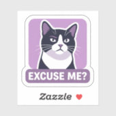 Excuse Me? Cat Meme – Sassy Funny Cat Illustration シール (シート)