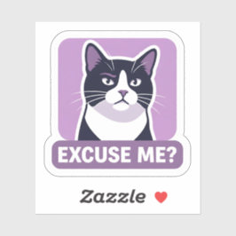 Excuse Me? Cat Meme – Sassy Funny Cat Illustration シール
