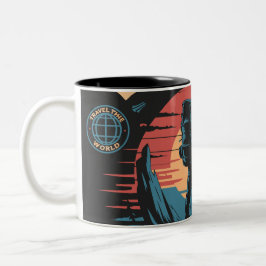 Excuse Me While I Travel The World Vintage Travel ツートーンマグカップ