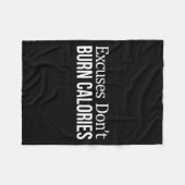 Excuses Don't Burn Calories -  フリースブランケット (正面(横))