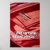Execution Beats Ideas Car Quote Poster ポスター (正面)