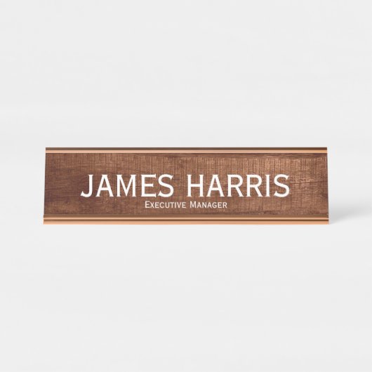 Executive エレガント Manager Wood Texture 2デスク名 デスクネームプレート (正面)