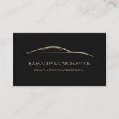 Executive Car Service QR Code Black & Gold 名刺 (正面)