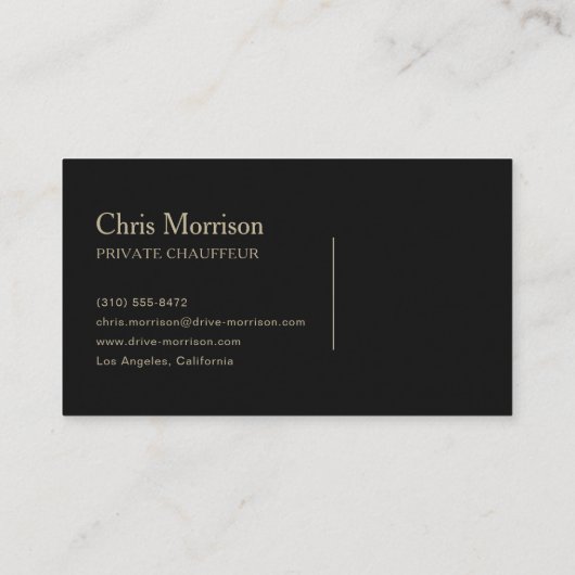 Executive Chauffeur Black & Gold 名刺 (裏面)