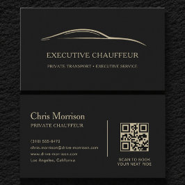 Executive Chauffeur QR Code Black & Gold 名刺