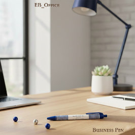 Executive Chic Navy Stripes Professional Business 青ボールペン