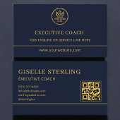Executive Coach Blue Gold Logo QR Code 名刺