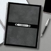 Executive Gray Black Monogram Journal Notebook ノートブック