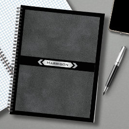 Executive Gray Black Monogram Journal Notebook ノートブック