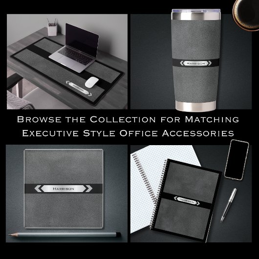 Executive Gray Black Monogram Journal Notebook ノートブック