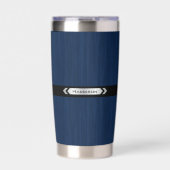 Executive Navy Blue Monogram Premium Travel Mug 保温保冷タンブラー (正面)