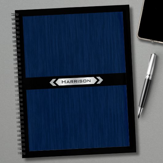 Executive Navy Blue Silver Professional Notebook ノートブック