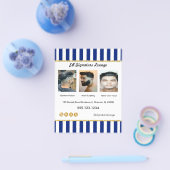 Executive Navy Blue Stripes, Gold & Barber Service チラシ (シングル)