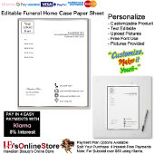 Executive Navy Gold Funeral Home Case Paper Sheet