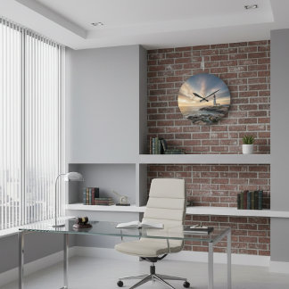 Executive Office Lighthouse Acrylic Wall Clock ラージ壁時計