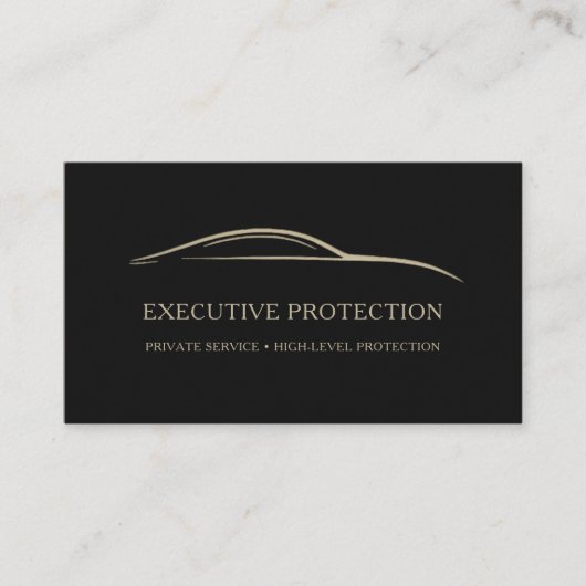 Executive Protection QR Code Black & Gold 名刺 (正面)