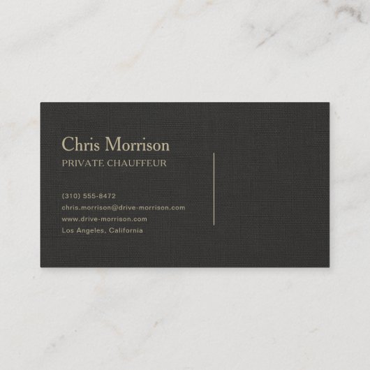 Executive Transport Luxury Linen Black & Gold 名刺 (裏面)