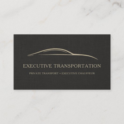 Executive Transport Luxury Linen Black & Gold 名刺 (正面)