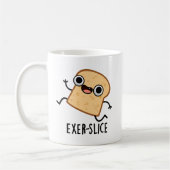 Exer-slice Funny Bread Pun  コーヒーマグカップ (左)