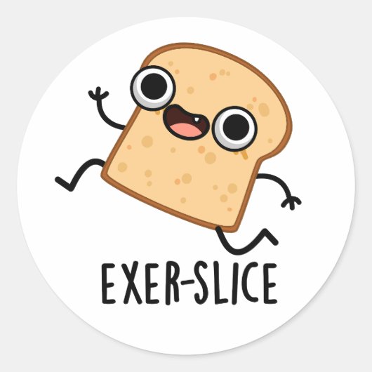 Exer-slice Funny Bread Pun  ラウンドシール (正面)