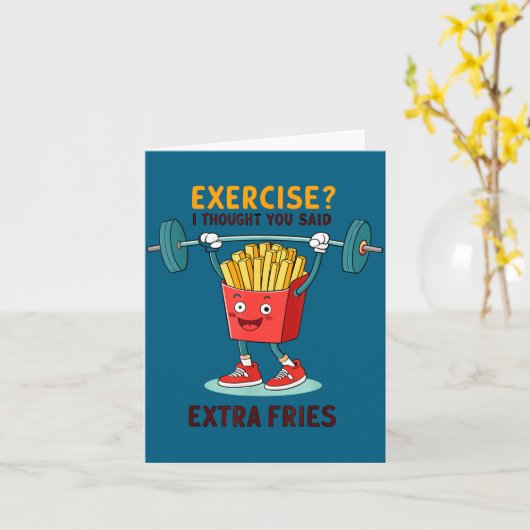 Exercise I Thought You Said Extra Fries Funny Quot カード (黄色い花)
