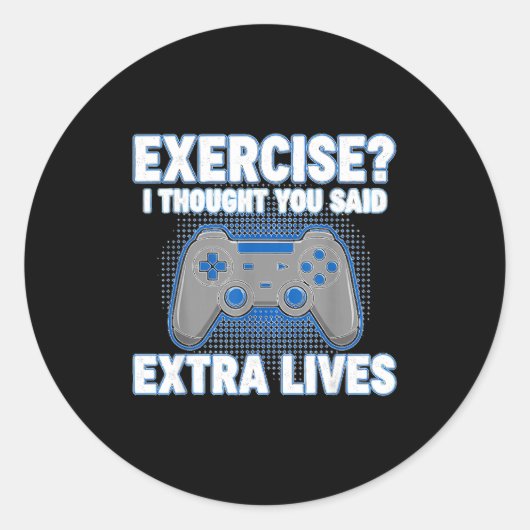 Exercise I Thought You Said Extra Lives Funny Game ラウンドシール (正面)