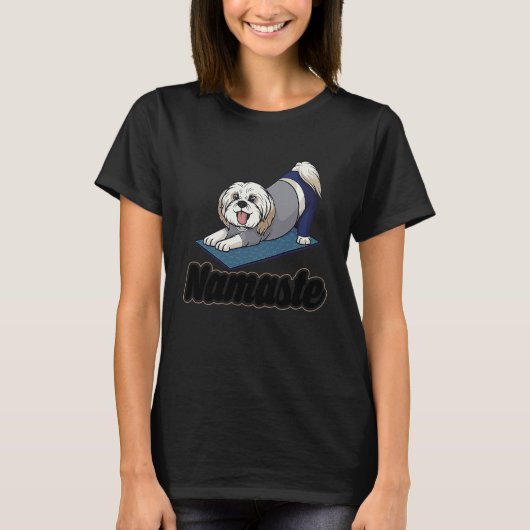 Exercise Yoga Shih Tzu Let's Walk men women kids,  Tシャツ (正面)