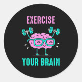 Exercise Your Brain Workout Your Brain Funny Graph ラウンドシール (正面)