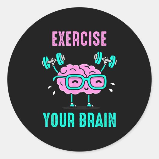 Exercise Your Brain Workout Your Brain Funny Graph ラウンドシール (正面)