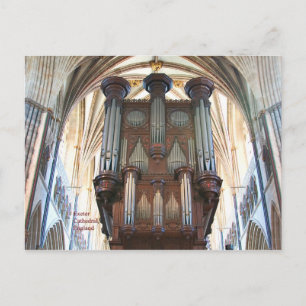 Exeter Cathedral Olgan, Devon, England,はがき ポストカード