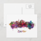 Exeter skyline in watercolor ポストカード (正面/裏面)