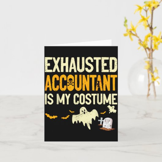 Exhausted Accountant Cpa Halloween Funny Accountan カード (黄色い花)