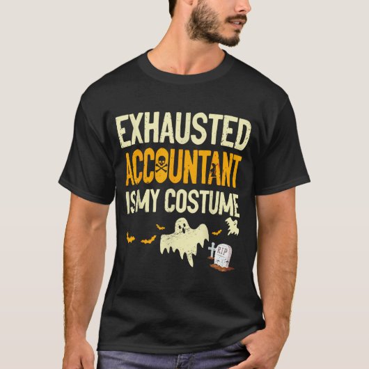 Exhausted Accountant Cpa Halloween Funny Accountan Tシャツ (正面)
